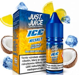 Liquid Just Juice SALT ICE Citron &amp; Coconut 10ml - 11mg (Harmonické spojení šťavnatosti zralého citronu a sladkého krémového kokosu)