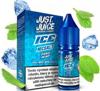 Liquid Just Juice SALT ICE Pure Mint 10ml - 11mg (Mrazivá chuť kombinující jemnost máty a palčivou chladivost mentolu v kombinaci s cooladou)