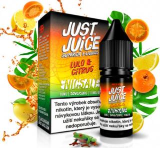 Liquid Just Juice SALT Lulo &amp; Citrus 10ml - 11mg (Autentická chuť tropického lilku quitského, který svou chutí připomíná angrešt a marakuju. Příjemnou kyselinku a svěžest ještě umocní druhá složka v podobě plátků citronu)