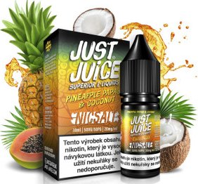 Liquid Just Juice SALT Pineapple, Papaya &amp; Coconut 10ml - 20mg (Dechberoucí blend ovocných chutí (ananasu, papáji a kokosu))