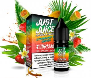 Liquid Just Juice SALT Strawberry &amp; Curuba 10ml - 11mg (Nevšední chuť zralé a šťavnaté jahody a exotické curuby, které se chuťové nejvíce podobá jablku)