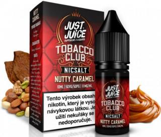 Liquid Just Juice SALT Tobacco Nutty Caramel 10ml - 11mg (Propojení zemité chuti zralého tabáku s oříškovou směsí a kapkou karamelu)