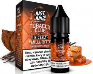 Liquid Just Juice SALT Tobacco Vanilla Toffee 10ml - 11mg (Jemně nasládlá tabáková směs doplněná o jemnou a příjemně aromatickou chuť vanilkového lusku a o krémově sladkou chuť křupavých karamelek)