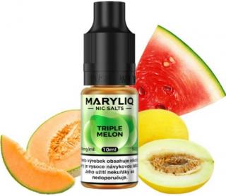 Liquid MARYLIQ Nic SALT Triple Melon 10ml - 20mg (Osvěžující letní chuť žlutého melounu, kterému jemně notuje sladký vodní meloun)