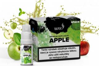 Liquid WAY to Vape 4Pack Apple 4x10ml-0mg (Dokonalá kombinace nakyslého zeleného jablka se sladkými tóny červeného jablka)