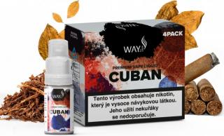 Liquid WAY to Vape 4Pack Cuban 4x10ml-0mg (Silný tabák v kubánském doutníku)