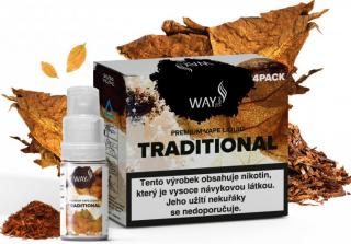 Liquid WAY to Vape 4Pack Traditional 4x10ml-0mg (Tradiční čistá tabáková příchuť)