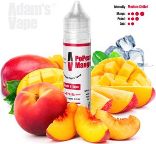 Příchuť Adam´s Vape Shake and Vape 12ml PoPeachi Mango (Vůně je výrazně mangová, s podtóny broskví a exotického ovoce. V chuti nejprve ucítíte sladké, zralé mango doplněné šťavnatou broskví, které při výdechu doplní decentně osvěžující chladivý ocásek.)