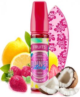 Příchuť Dinner Lady Fruits 20ml Pink Wave (Dokonalý ovocný koktejl z čerstvých jahod, kyselého citrónu a osvěžujícího kokosu)