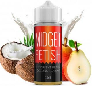 Příchuť Infamous Originals Shake and Vape 12ml Midget Fetish (Okouzlující kombinace sladké hrušky doprovázené chutí krémového kokosu. Netradiční variace na Piña Coladu)