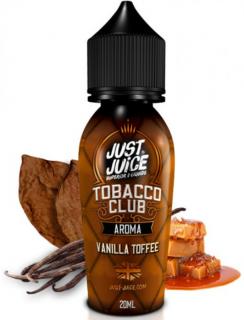 Příchuť Just Juice Shake and Vape 20ml Tobacco Vanilla Toffee (Jemně nasládlá tabáková směs doplněná o jemnou a příjemně aromatickou chuť vanilkového lusku a o krémově sladkou chuť křupavých karamelek)