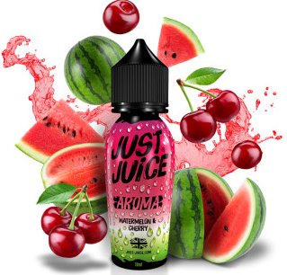 Příchuť Just Juice Shake and Vape 20ml Watermelon &amp; Cherry (Perfektně vybalancovaná chuť plná sladkých, kyselých a natrpklých tónů díky melounovému základu následovanému sukulentní chutí třešní)