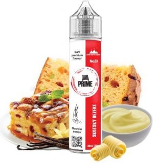 Příchuť Prime Shake and Vape 20ml Skotský Dezert (Perfektní chuť sladkého pečiva a máslově krémového pudinku. Na jeho konci na vás čeká jemné spojení vanilky a karamelu)