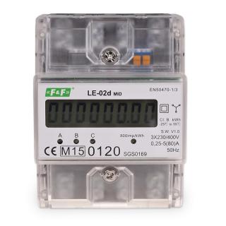 F&amp;F Elektromer 3-fázový digitálny LE-02d MID (certifikovaný)