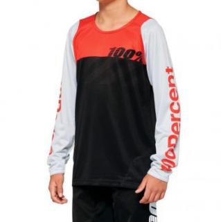 100% R-CORE Detský dres - Black/Racer Red - L