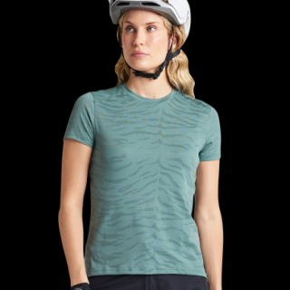 Dámsky dres Troy Lee Designs Womens Lilium SS Jersey, Tiger Jacquard, steel green - XS