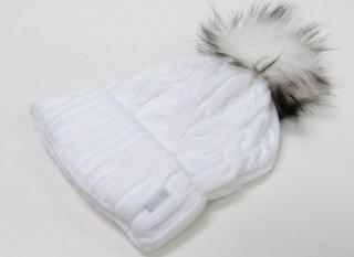 Dámska zimná čiapka s brmbolcom -  biela (Dámska čiapka na zimu )