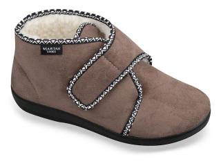 Dámske celé uzavreté zateplené papuče na suchý zips - X07  (Dámske kapce Mjartan na suchý zips pre seniorov)
