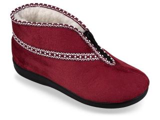 Dámske celé uzavreté zateplené papuče s zipsom - bordové (Dámske zimné papuče Mjartan na zips )