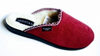 Dámske zateplené papuče- bordové (Dámske papuče Mjartan na zimu 807)
