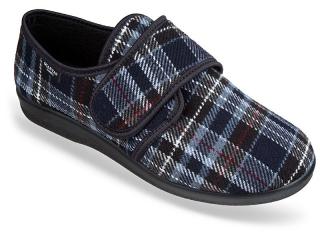 Pánske celé uzavreté papuče na suchý zips- nezateplené (Pánske papuče Mjartan na doma pre seniorov)