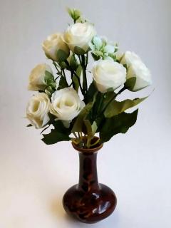Umelé miniruže biele  (Umelá kytica ruží )