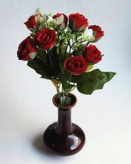 Umelé miniruže červené  (Umelá kytica ruží )