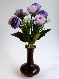 Umelé miniruže fialové  (Umelá kytica ruží )