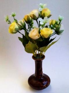 Umelé miniruže žlté  (Umelá kytica ruží )