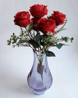 Umelé ruže červené  (Umelá ruža- kytica )