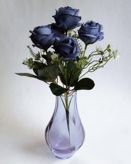 Umelé ruže modré  (Umelá kytica ruží )