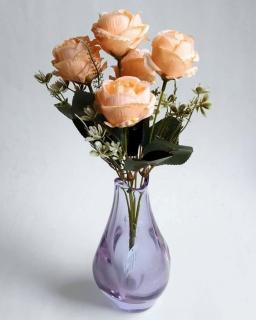 Umelé ruže oranžové  (Umelá kytica ruží )