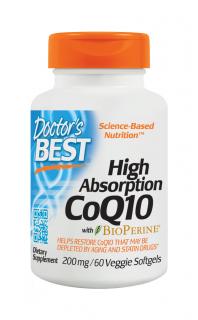 DOCTORS BEST HIGH ABSORPTION CoQ10 200mg 60 Vegtarianskych tabliet