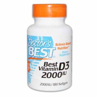 DOCTORS BEST VITAMIN D3 2,000 IU 180 sofgelových tabliet