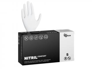 Espeon Nitrilové rukavice NITRIL COMFORT 100 ks, nepudrované, biele, 3.8 g Velikost: S