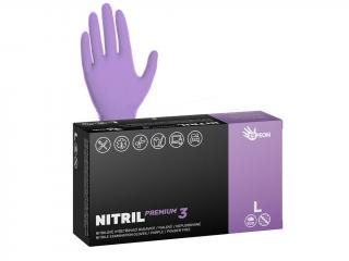 Espeon Nitrilové rukavice NITRIL PREMIUM3 100 ks, nepudrované, fialové, 4.0 g Velikost: L