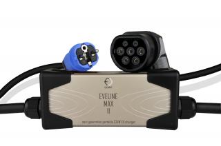 EV Expert EVELINE Max II - Smart portable charger TYPE 2 - Schuko | Display | 16A | 1phase | 3,7kW | 5m, Total Length 5m straight, Wall Holder for portable charger Yes (Black)