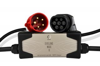 EV Expert Set EVELINE Max II - Smart portable charger TYPE 2 - CEE 5-PIN | Display | 16A | 3phase | 11kW | 5 - 8m, Total Length 5m straight, Wall Holder for portable charger Yes (Black)