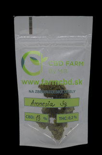 CBD kvety - Amnesia 3+1g Ostrá a osviežujúca chuť (Ostré CBD kvety - Amnesia 3g)