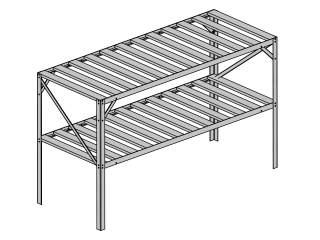 AL regál LANITPLAST 130x50 cm dvojpolicový strieborný