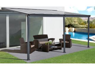 Hliníková pergola LANITPLAST WALL 43 antracit + opál PC