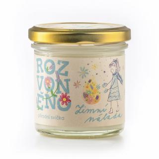 Rozvoněno Vonná sviečka - Zimná nálada (130 ml) - s pomarančom, klinčekmi a škoricou