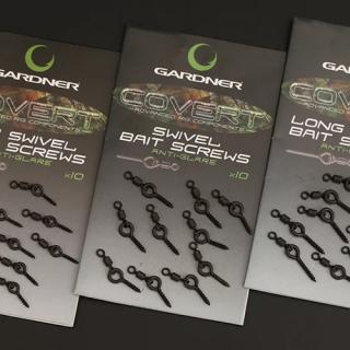 Gardner zavrtávací držiak s obratlíkom Covert Swivel Bait Screws Anti Glare 10ks - Mini (5mm), Variant Long (11mm)