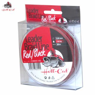 Nadväzcová šnúra Hell-Cat - Leader Braid Line Red/Black 20m, Variant 1.40mm/125kg