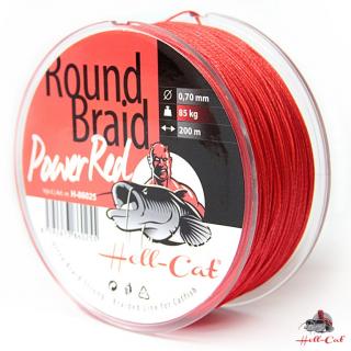 Pletená šnúra Hell-Cat Round Braid Power Red 200m, Variant 0,50mm, 57,50kg