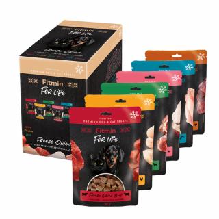 Fitmin For Life Mrazom sušené maškrty Multipack 6 príchutí