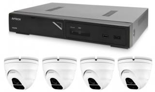 Kamerový set 1x AVTECH NVR AVH1109 a 4x 2MPX IP Dome kamera AVTECH DGM2203ASVSEP + 4x Kábel UTP 1x RJ45 - 1x RJ45 Cat5e 15m!