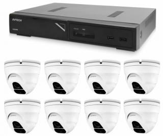 Kamerový set 1x AVTECH NVR AVH1109 a 8x 2Mpx IP Dome kamera AVTECH DGM2203ASVSEP + 8x Kábel UTP 1x RJ45 - 1x RJ45 Cat5e 15m!