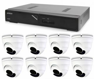 Kamerový set 1x AVTECH NVR AVH1109 a 8x 2Mpx Motorzoom IP Dome kamera AVTECH DGM2443SVSE + 8x Kábel UTP 1x RJ45 - 1x RJ45 Cat5e 15m!