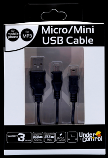 USB Micro/mini kabel černý